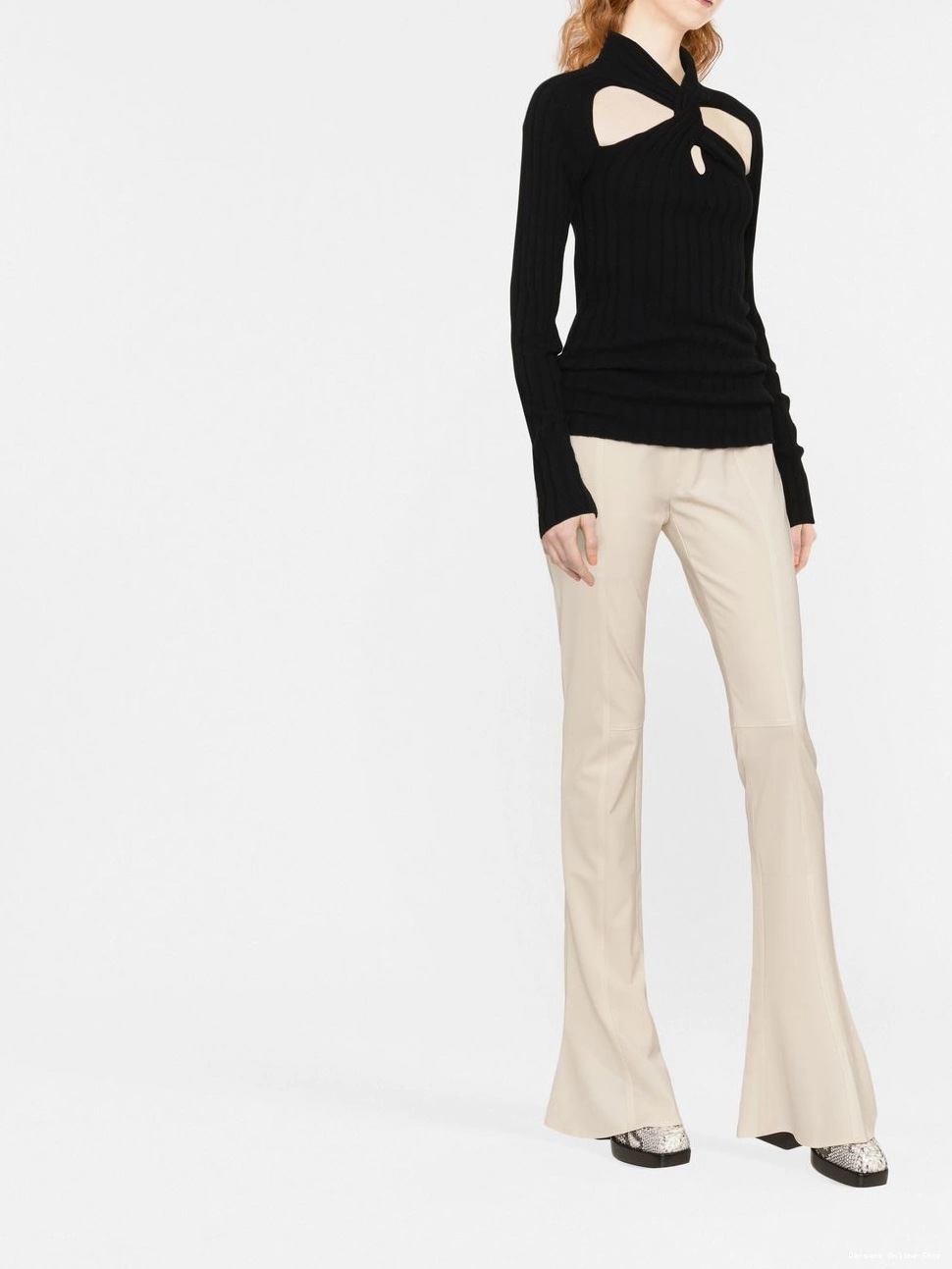 Cheap twisted Women ribbed-knit jumper Versace 0812